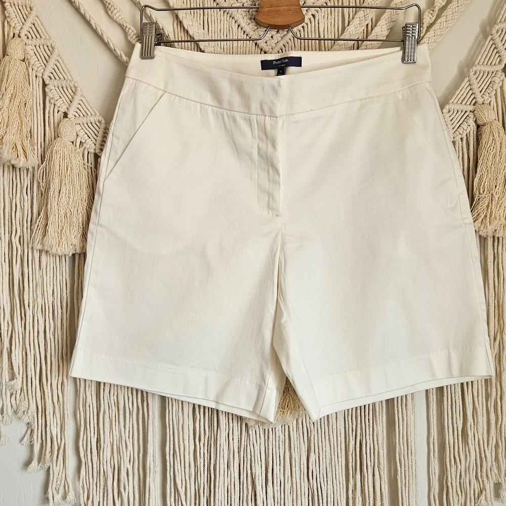 Peter Som White Tailored Chino Shorts Womens Size 6 - Picture 4 of 9